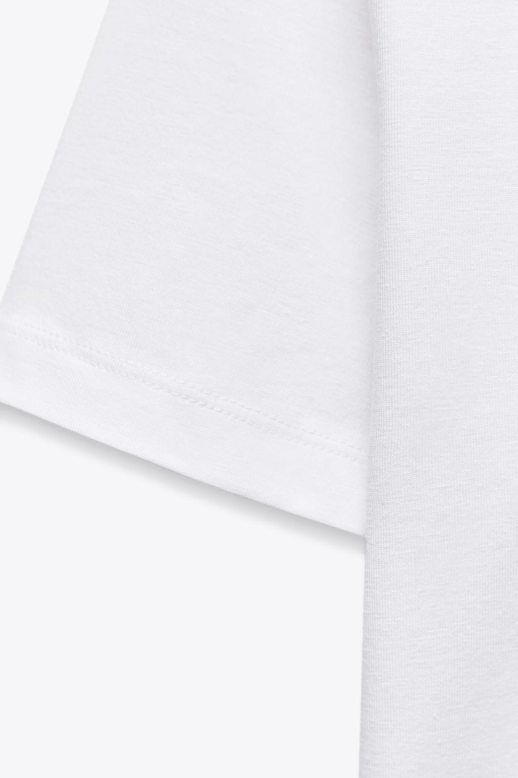 AZADI; WOMEN'S WHITE CROPPED STRETCH T-SHIRT