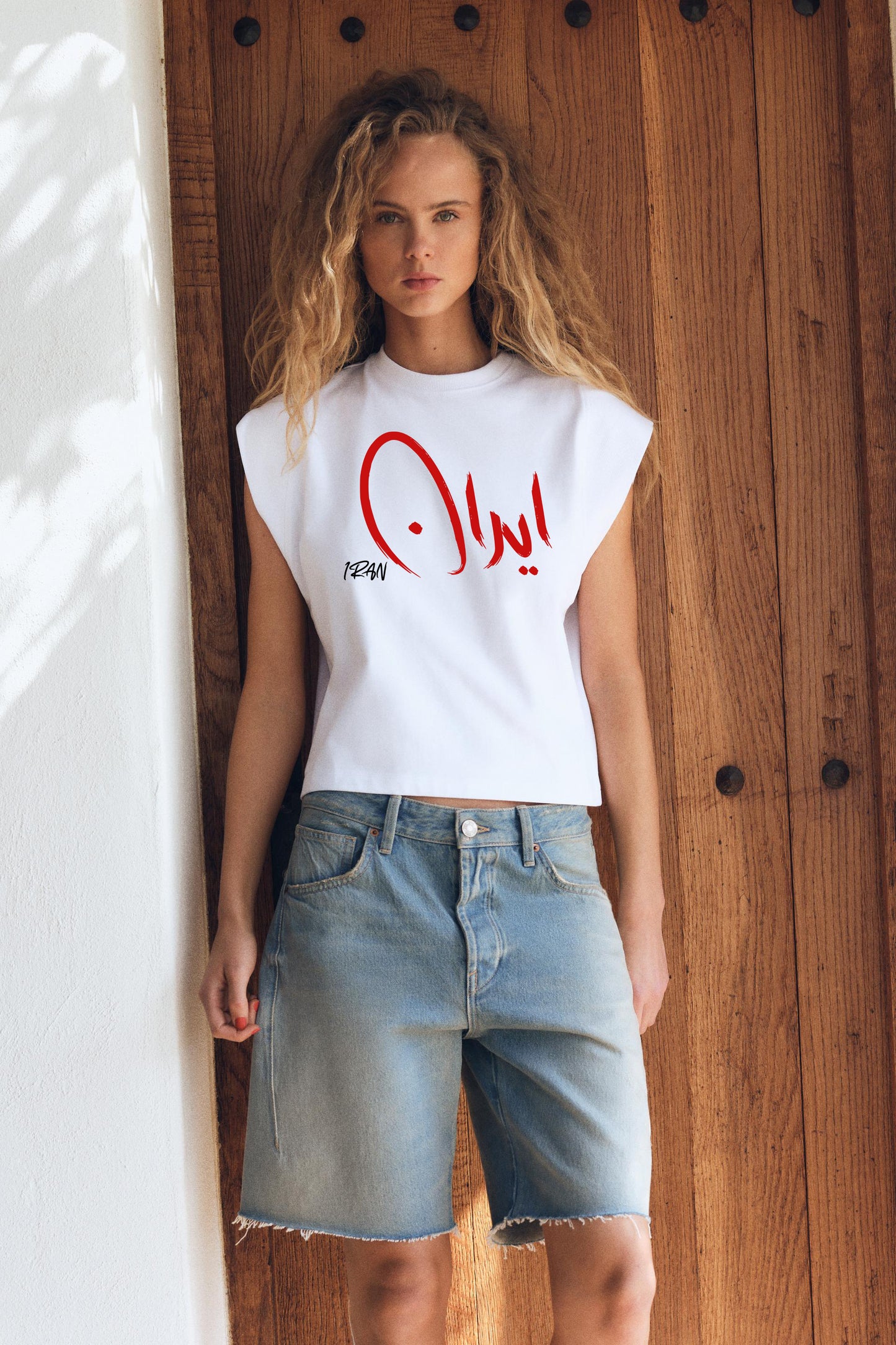 IRAN AZADI; WOMEN'S WASHED EFFECT SLEEVELESS T-SHIRT