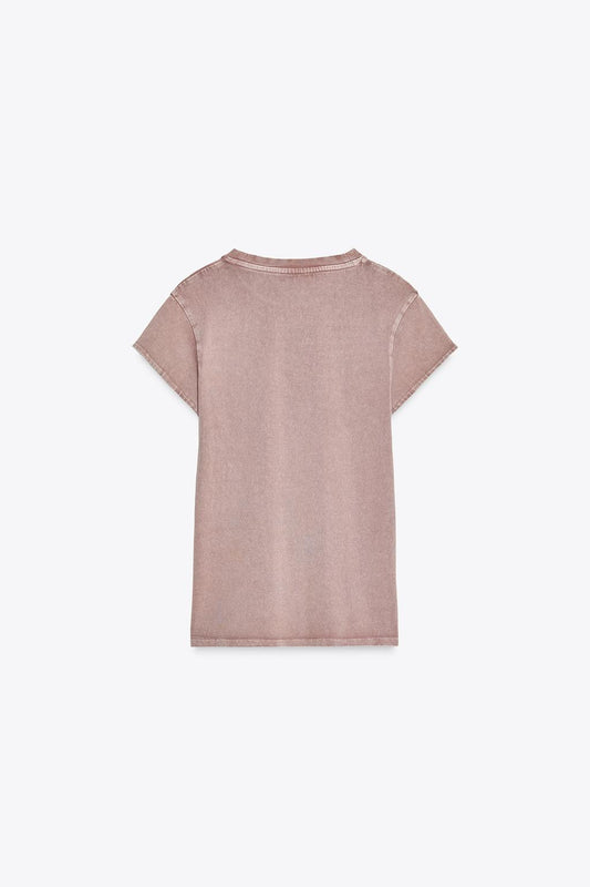 WOMAN LIFE FREEDOM; WASHED HEAVY COTTON T-SHIRT